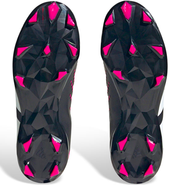 adidas Jr. Predator Accuracy.3 Firm Ground Soccer Cleats (Core Black/Team Shock Pink)