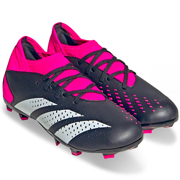adidas Jr. Predator Accuracy.3 Firm Ground Soccer Cleats (Core Black/Team Shock Pink)