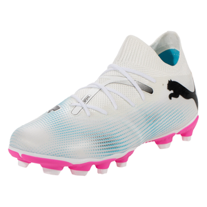 Puma Jr. Future 7 Match FG/AG Soccer Cleats (Puma White/Poison Pink)
