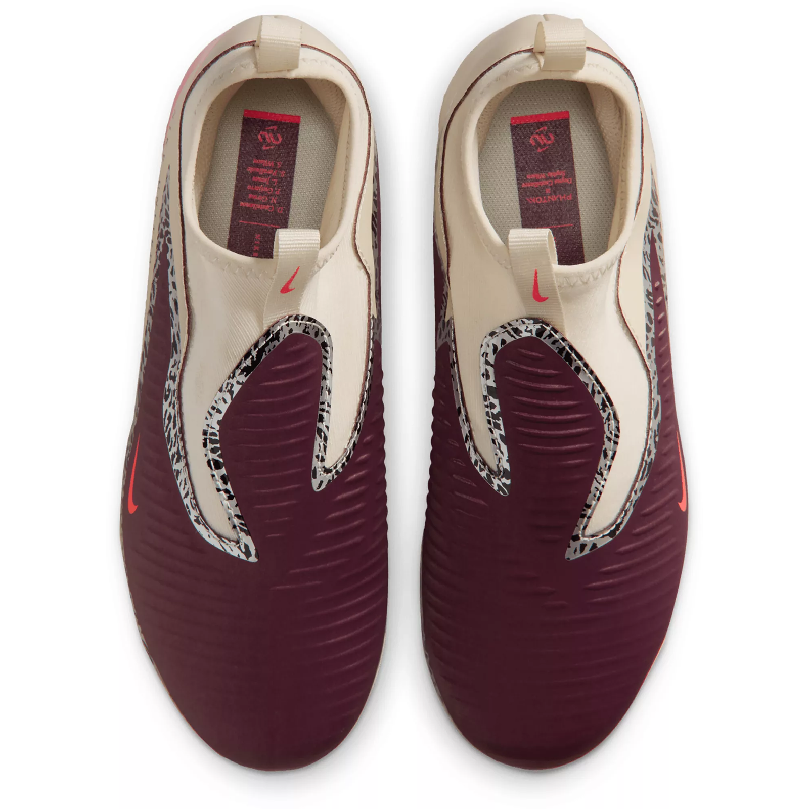 Nike Jr Phantom 6 High AC NU3 FG/MG Soccer Cleats (Burgundy Crimson/University Red)