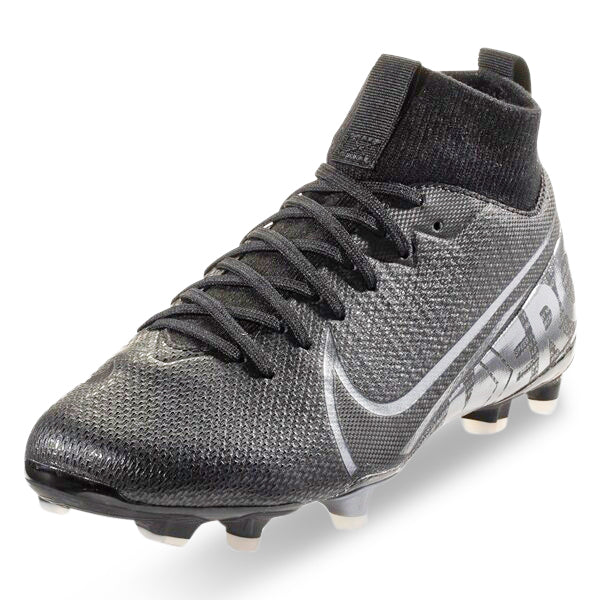 Nike Jr. Mercurial Superfly 7 Academy MG Botas de fútbol para varios terrenos (Negro/Gris frío/Gris metálico frío)