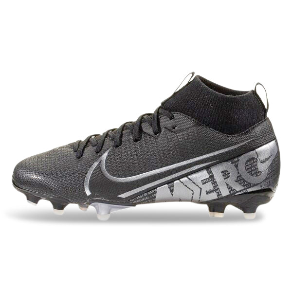 Nike Jr. Mercurial Superfly 7 Academy MG Botas de fútbol para varios terrenos (Negro/Gris frío/Gris metálico frío)