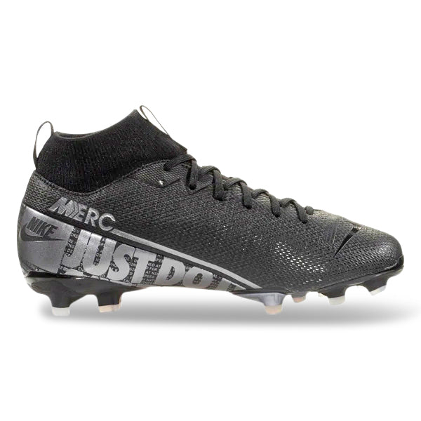 Nike Jr. Mercurial Superfly 7 Academy MG Botas de fútbol para varios terrenos (Negro/Gris frío/Gris metálico frío)