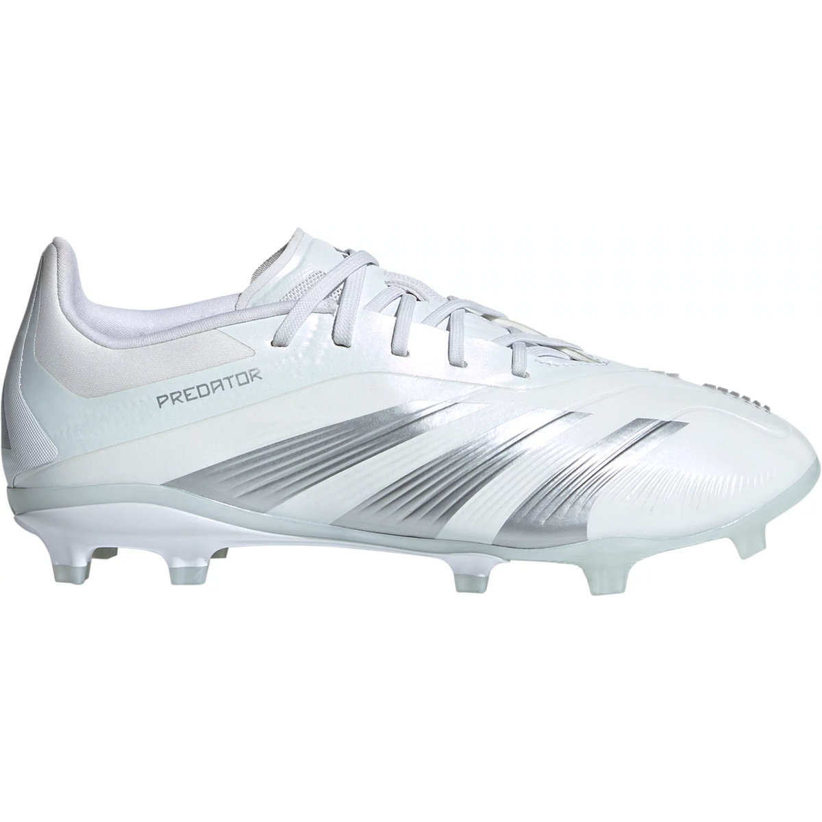 adidas Jr. Predator Elite Firm Ground Soccer Cleats (White/Silver Meta ...