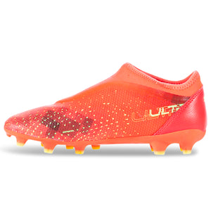 Puma Jr. Ultra Match Laceless FG/AG (Coral/Efervescente claro/Negro)