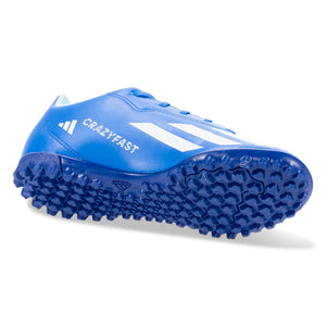 adidas Jr. X Crazyfast.4 Turf Soccer Shoes (Bright Royal/White)