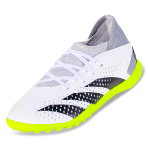 Adidas Jr. Predator Accuracy.3 Turf Soccer Shoes (White/Core Black/Lucid Lemon)