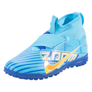 Nike Jr. Zoom Superfly 9 Academy Turf Soccer Shoes (Baltic Blue/White)