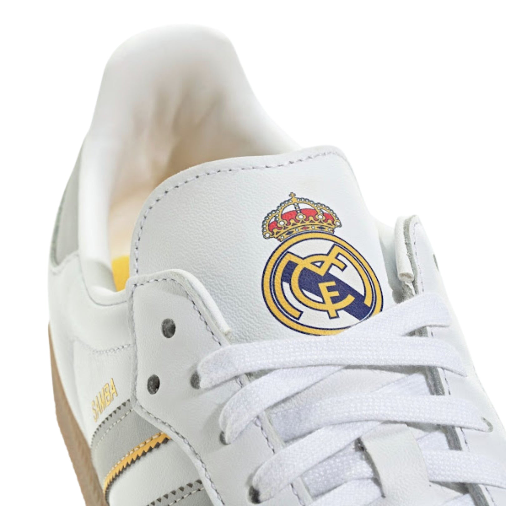 adidas Real Madrid Samba Indoor Soccer Shoes (White/Grey/Gum)
