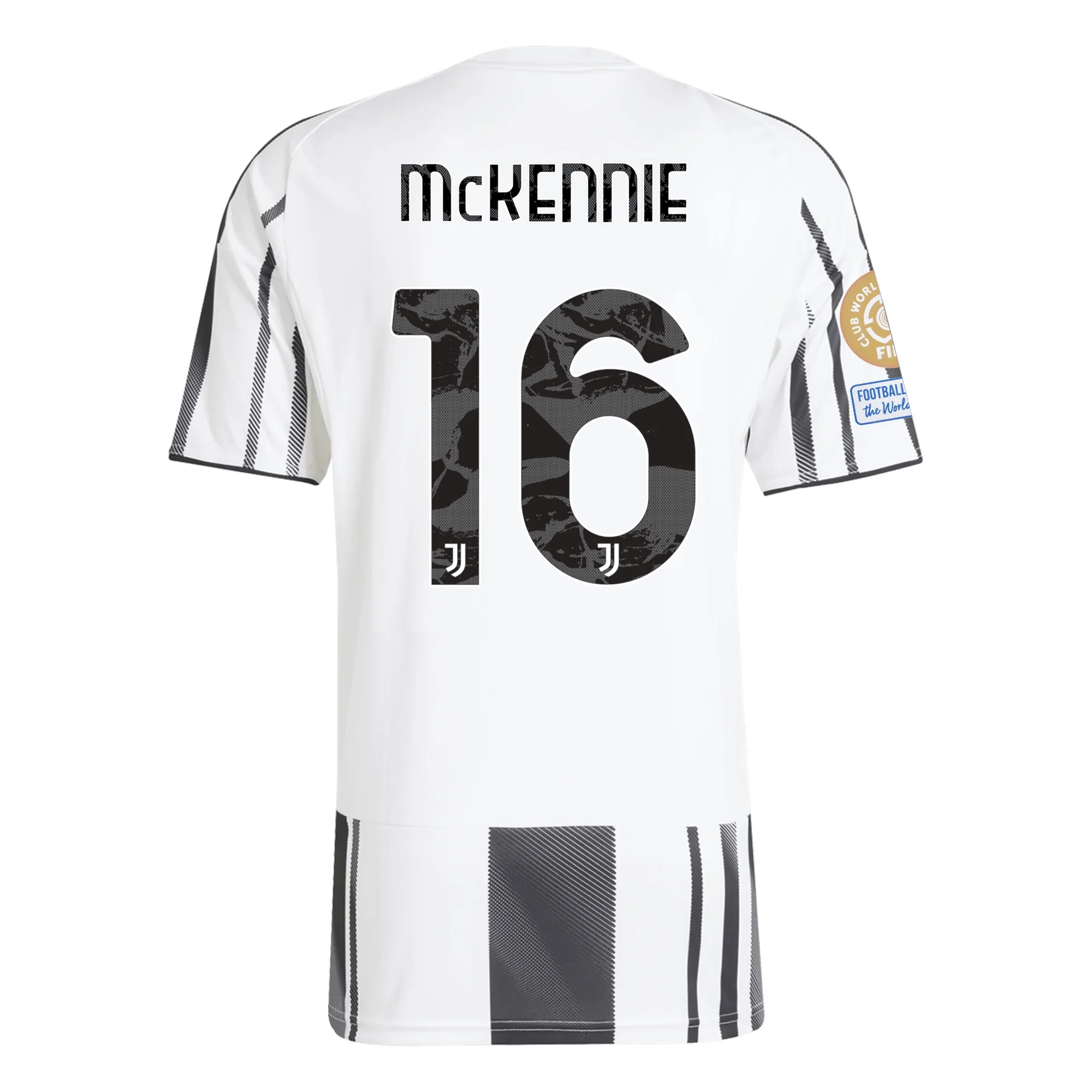 adidas Juventus Weston McKennie Home Jersey w/ Club World Cup Patches 25/26 (White/Black/Pink)