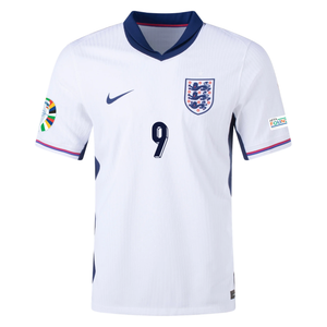 Nike England Authentic Harry Kane Match Home Jersey w/ Euro 2024 Patches 24/25 (White/Blue Void)