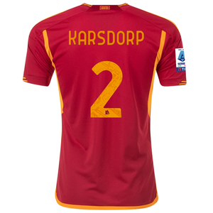adidas Roma Rick Karsdorp Home Jersey w/ Serie A Patch 23/24 (Team Victory Red)