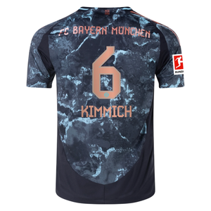 adidas Bayern Munich Authentic Joshua Kimmich Away Jersey w/ Bundesliga Patch 24/25 (Black/Copper/Blue)