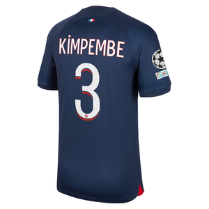 Nike Paris Saint-Germain Presnel Kimpembe Home Jersey w/ Champions League Patches 23/24 (Midnight Navy)
