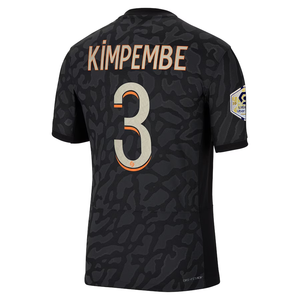 Nike Paris Saint-Germain Authentic Presnel Kimpembe Match Third Jersey w/ Ligue 1 Champion Patch  23/24 (Anthracite/Black/Stone)