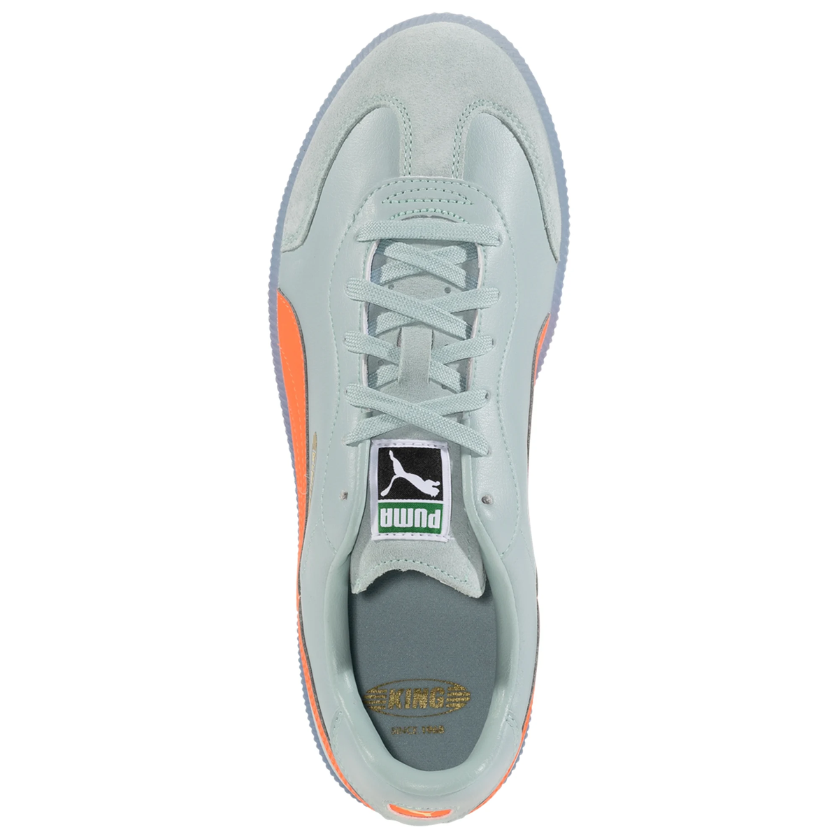 Puma King 21 Indoor Soccer Shoes (Modern Mint/Glowing Red)