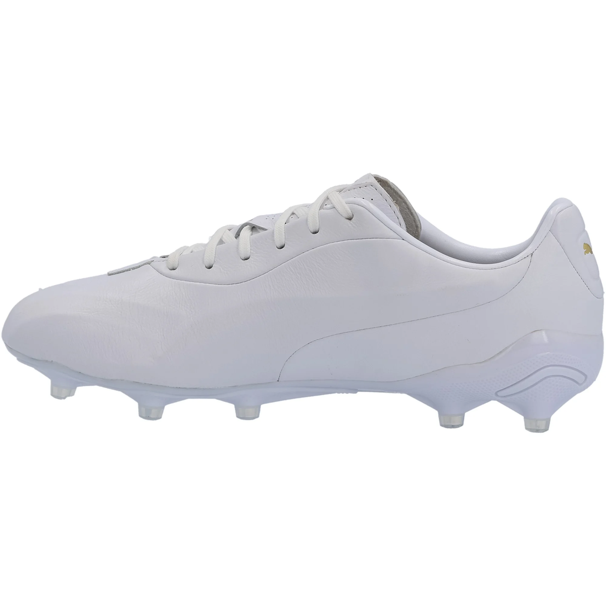 PUMA King Platinum FG/AG Soccer Cleats (White/Metallic Gold/Black)
