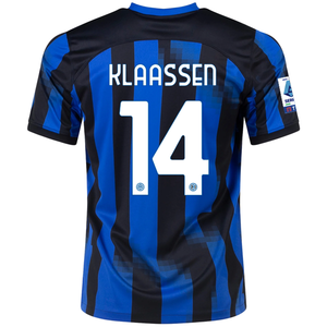Nike Inter Milan Davy Klaassen Home Jersey w/ Serie A Patches 23/24 (Lyon Blue/Black/Vibrant Yellow)