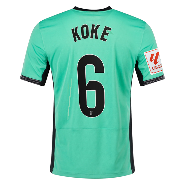 Nike Atletico Madrid Koke Third Jersey w/ La Liga Patch 23/24 (Spring Green/Black)