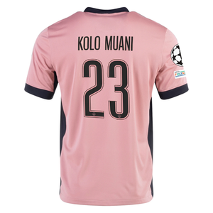 Nike Paris Saint-Germain Randal Kolo Muani Third Jersey w/ Champions League Patches 24/25 (Rust Pink/Black)