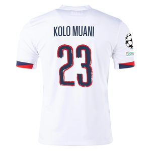 Nike Paris Saint-Germain Randal Kolo Muani Away Jersey w/ Champions League Patches 24/25 (White/Midnight Navy)