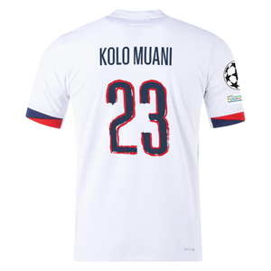 Nike Paris Saint-Germain Authentic Randal Kolo Muani Away Jersey w/ Champions League Patches 24/25 (White/Midnight Navy)