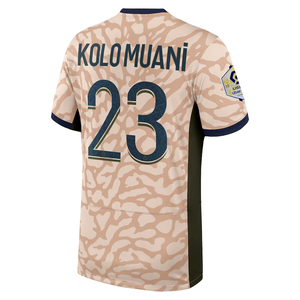 Nike Paris Saint-Germain Kolo Muani Fourth Jersey w/ Ligue 1 Champion Patch 23/24 (Hemp/Obsidian/Sequoia)