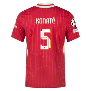 Nike Liverpool Match Authentic Ibrahima Konaté Home Jersey w/ Champions League Patches 24/25 (Gym Red/Chrome Yellow)