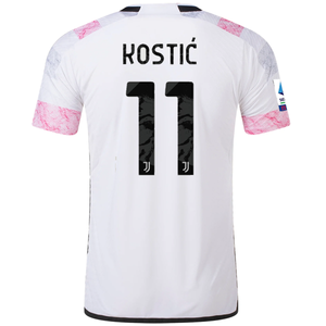 adidas Juventus Authentic Kostic Away Jersey w/ Serie A Patch 23/24 (White)
