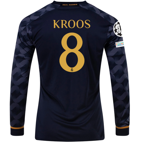 adidas Real Madrid Toni Kroos Long Sleeve Away Jersey w Champions