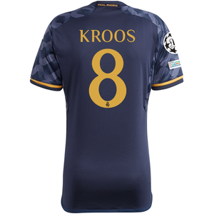 adidas Real Madrid Toni Kroos Away Jersey w/ Champions League + Club World Cup Patch 23/24 (Legend Ink/Preloved Yellow)