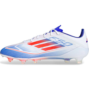 adidas F50 Elite FG Soccer Cleats (White/Solar Red/Lucid Blue)