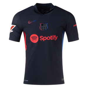 Nike Barcelona Authentic Lamine Yamal Away Jersey w/ La Liga Patch 24/25 (Black/University Red/Hyper Royal)