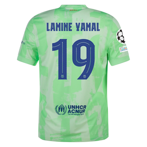 Nike Barcelona Lamine Yamal Third Jersey w/ Champions League Patches 24/25 (Barely Volt/Old Royal)