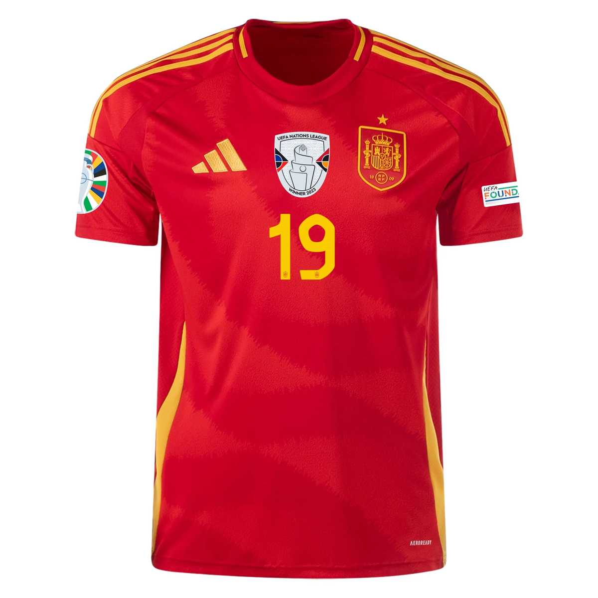 adidas Mens Spain Lamine Yamal Home Jersey w/ Nations League Champion adidas Mens Spain Lamine Yamal Home Jersey w/ Nations League Champion