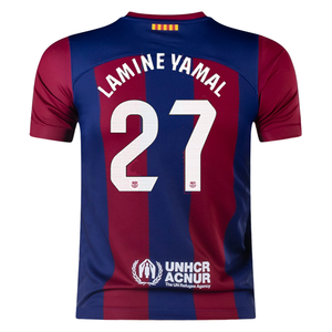 Nike Youth Barcelona Lamine Yamal Home Jersey 23/24 (Deep royal Blue/Noble Red)