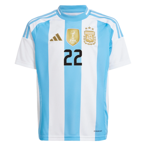 adidas Youth Argentina Lautaro Martinez Home Jersey 24/25 (White/Blue Burst)