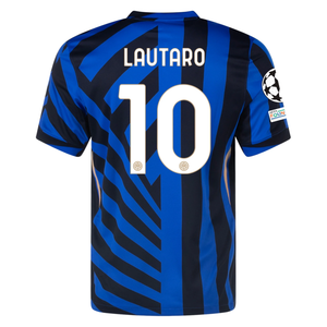 Nike Inter Milan Lautaro Martínez Home Jersey w/ Champions League + Scudetto Patch 24/25 (Lyon Blue/Black)