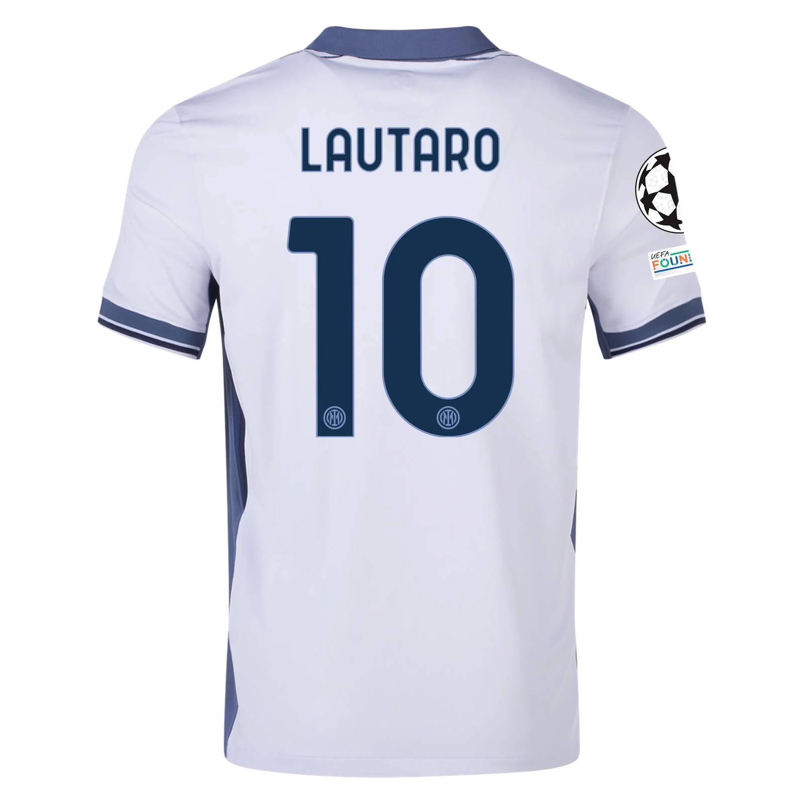 Nike Inter Milan Lautaro Martínez Away Jersey w/ Champions League + Scudetto Patch 24/25 (Summit White/Iris Whisper)