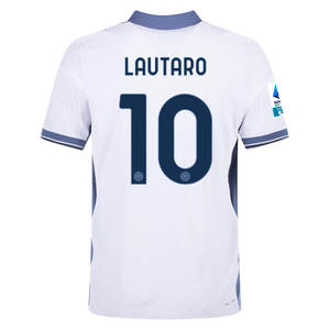 Nike Inter Milan Authentic Lautaro Martínez Away Jersey w/ Serie A + Scudetto Patch 24/25 (White/Silver)