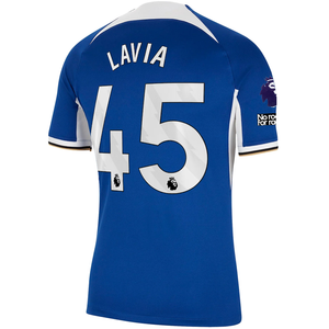 Nike Chelsea Roméo Lavia Home Jersey w/ EPL + No Room For Racism Patches 23/24 (Rush Blue/Club Gold)