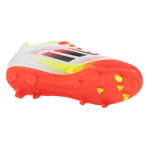 adidas Jr. F50 League FG/MG Soccer Cleats (White/Black/Yellow)