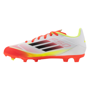 adidas Jr. F50 League FG/MG Soccer Cleats (White/Black/Yellow)