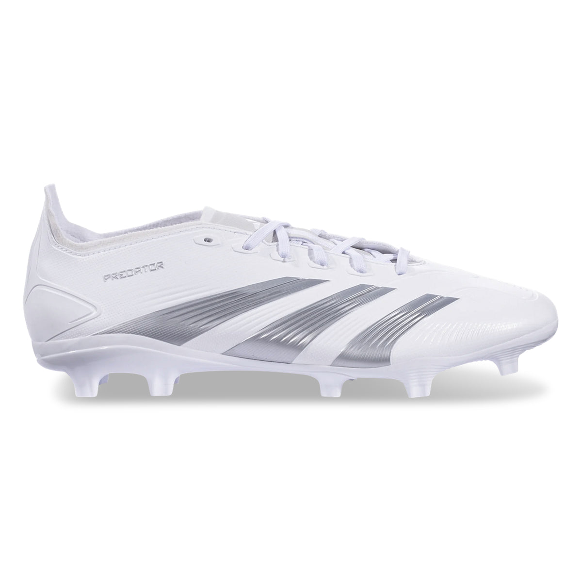 adidas Predator League Firm Ground Soccer Cleats (White/Silver Metalli ...