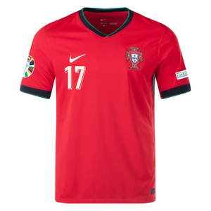 Nike Portugal Rafael Leão Home Jersey w/ Euro 2024 Patches 24/25 (University Red/Pine Green/Sail)