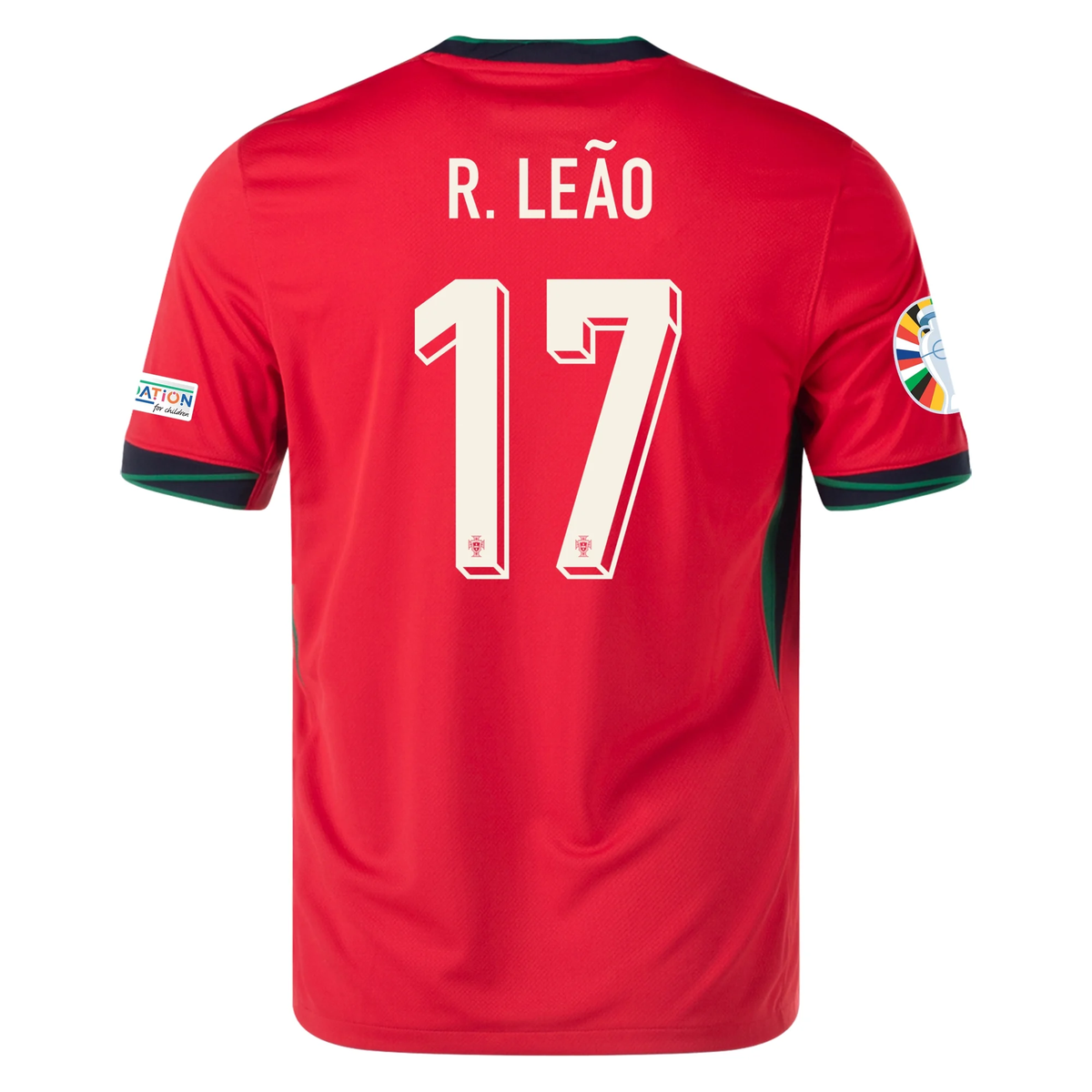 Nike Portugal Rafael Leão Home Jersey w/ Euro 2024 Patches 24/25 (Univ ...