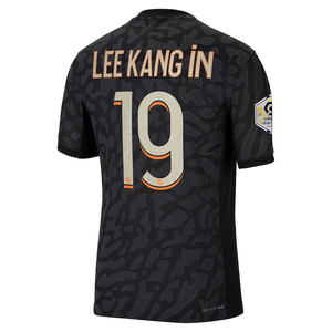 Nike Paris Saint-Germain Authentic Lee Kang In Match Third Jersey w/ Ligue 1 Champion Patch  23/24 (Anthracite/Black/Stone)