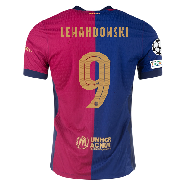 Nike Barcelona Authentic Robert Lewandowski Home Jersey w/ Champions L ...