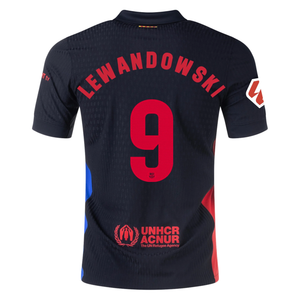 Nike Barcelona Authentic Robert Lewandowski Away Jersey w/ La Liga Patch 24/25 (Black/University Red/Hyper Royal)