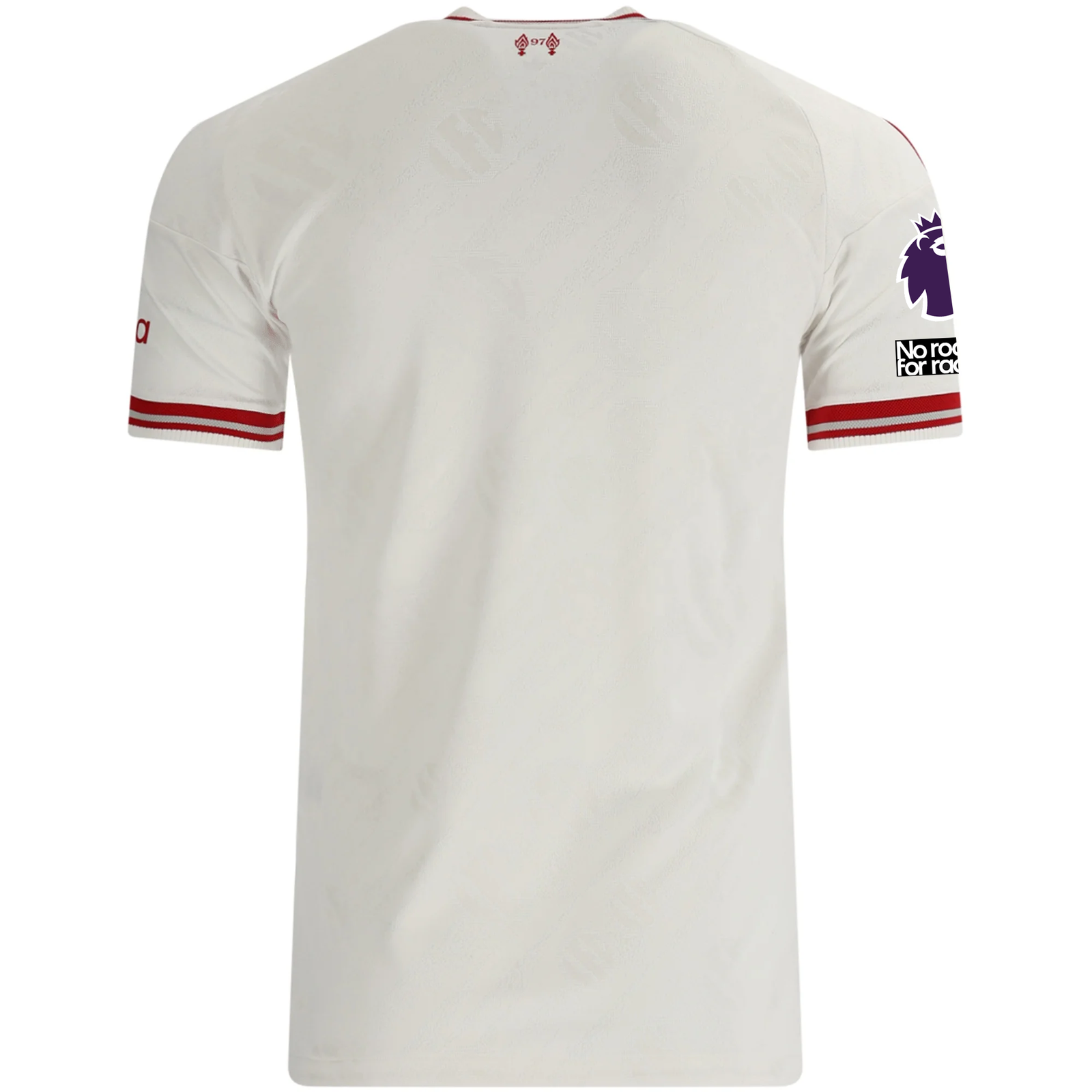 adidas Mens Liverpool Authentic Away Jersey w/ EPL + No Room For Racsim Patches 26/27 (White)